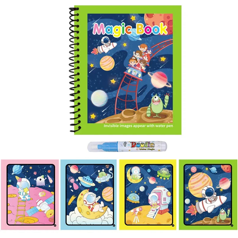 Paint-with-Water Book, Space theme