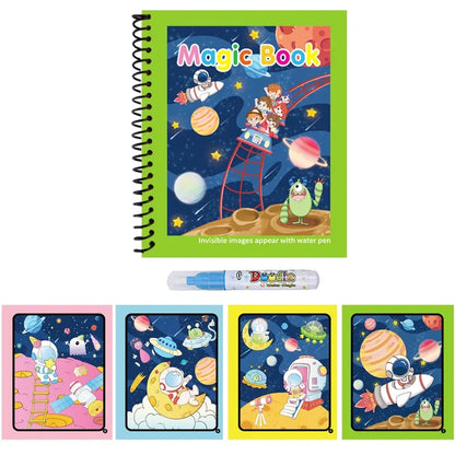 Paint-with-Water Book, Space theme