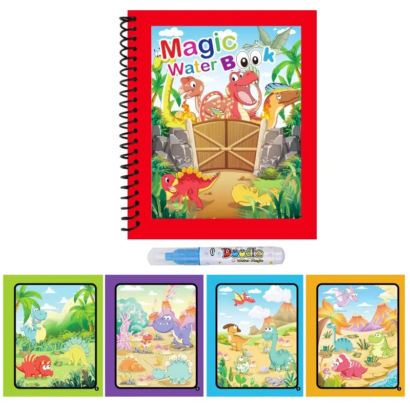Paint-with-Water Book, Dinosaurs theme