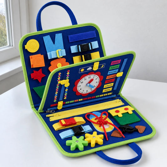The Travel Board in Navy, open on a white table